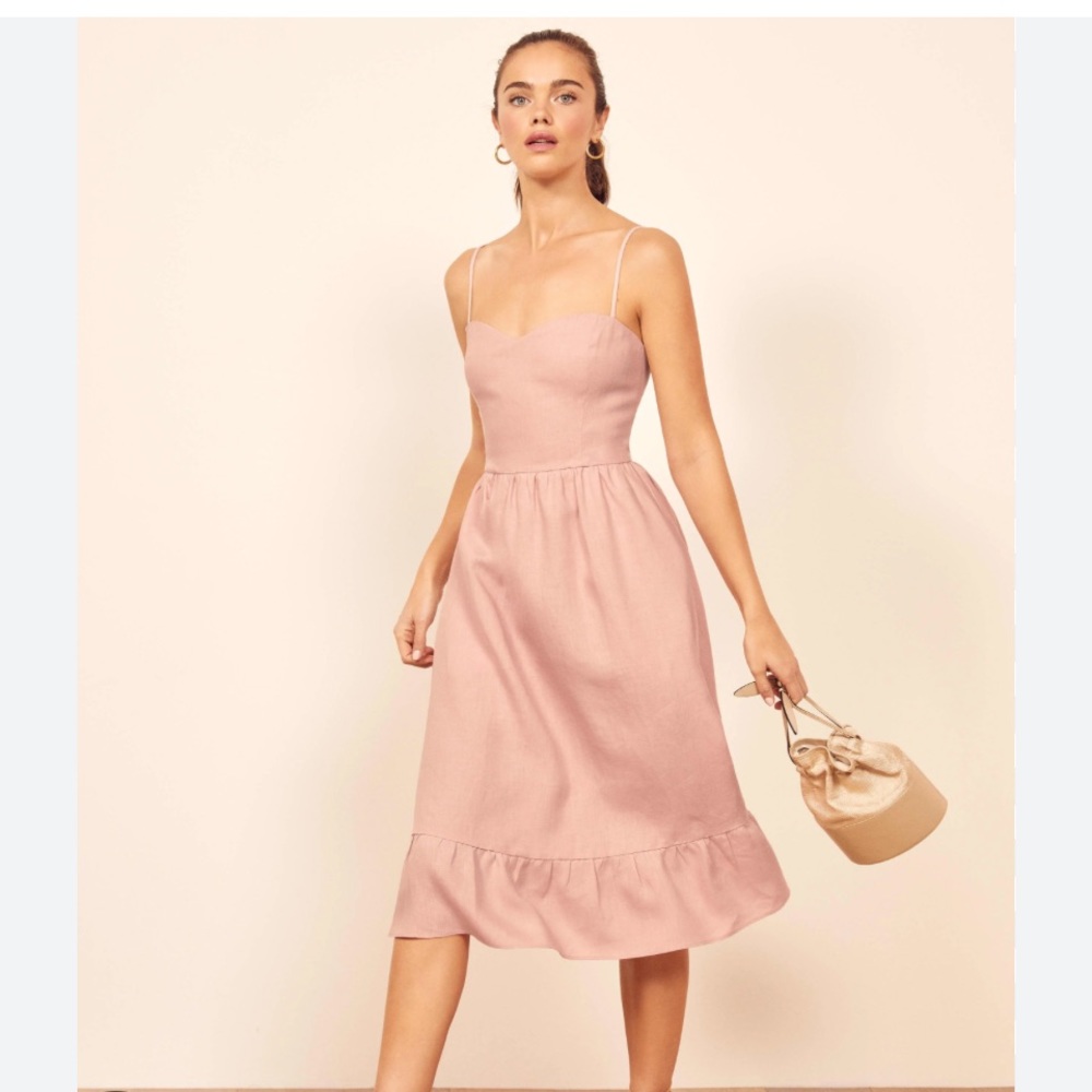 New Reformation Eileen Dress in Blush